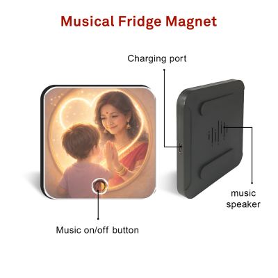 Heart Touching Personalized Musical Fridge Magnet for Mom Rechargeable Photo & Song Gift Magnet